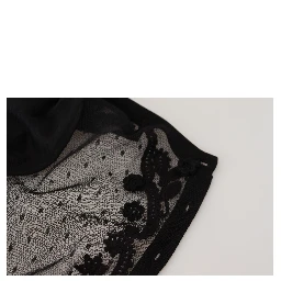 Black Floral Lace Button Cardigan Sweater