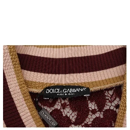Multicolor Lace V-neck Pullover Sweater