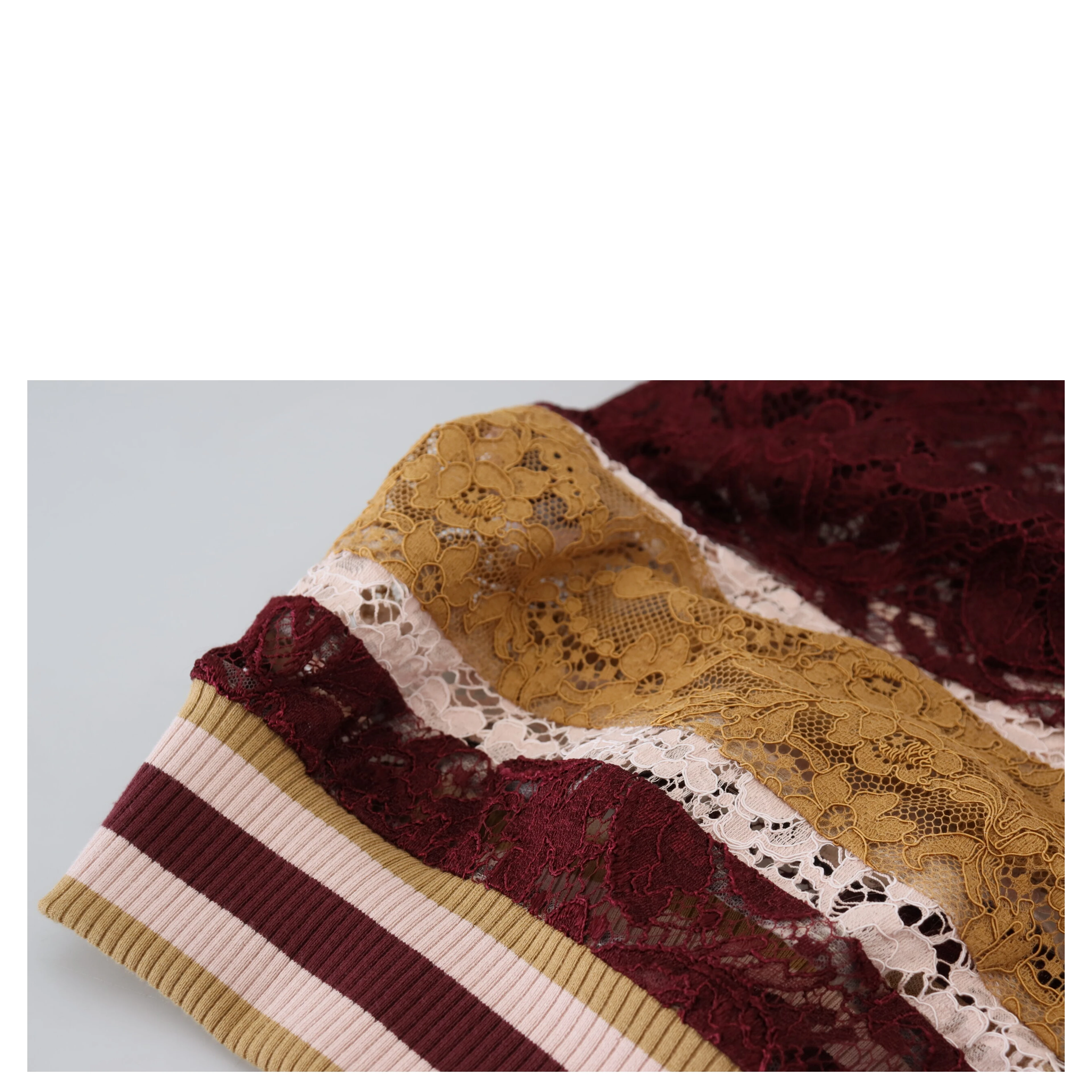 Multicolor Lace V-neck Pullover Sweater