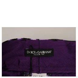 Purple Leopard Print High Waist Pants