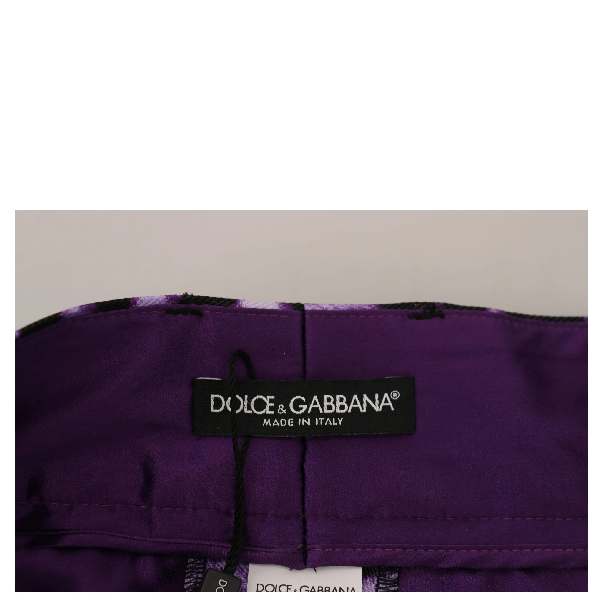 Purple Leopard Print High Waist Pants