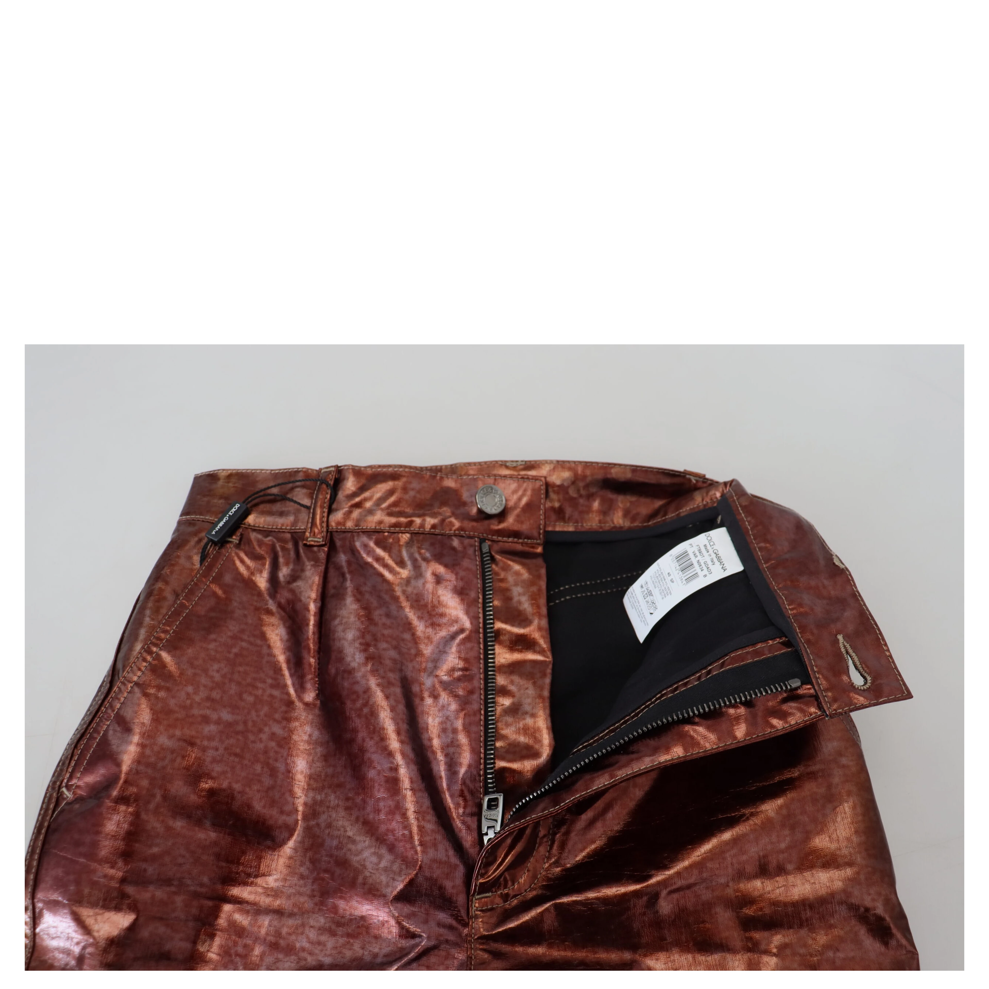 Metallic Bronze High Waist Skinny Jeans