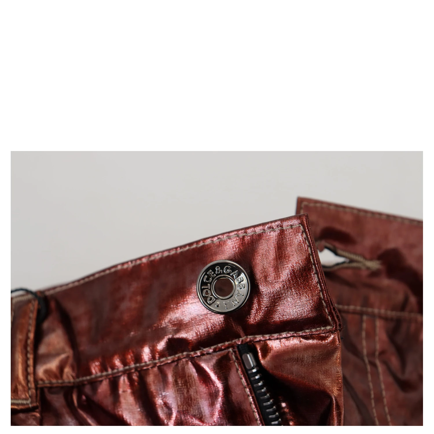 Metallic Bronze High Waist Skinny Jeans
