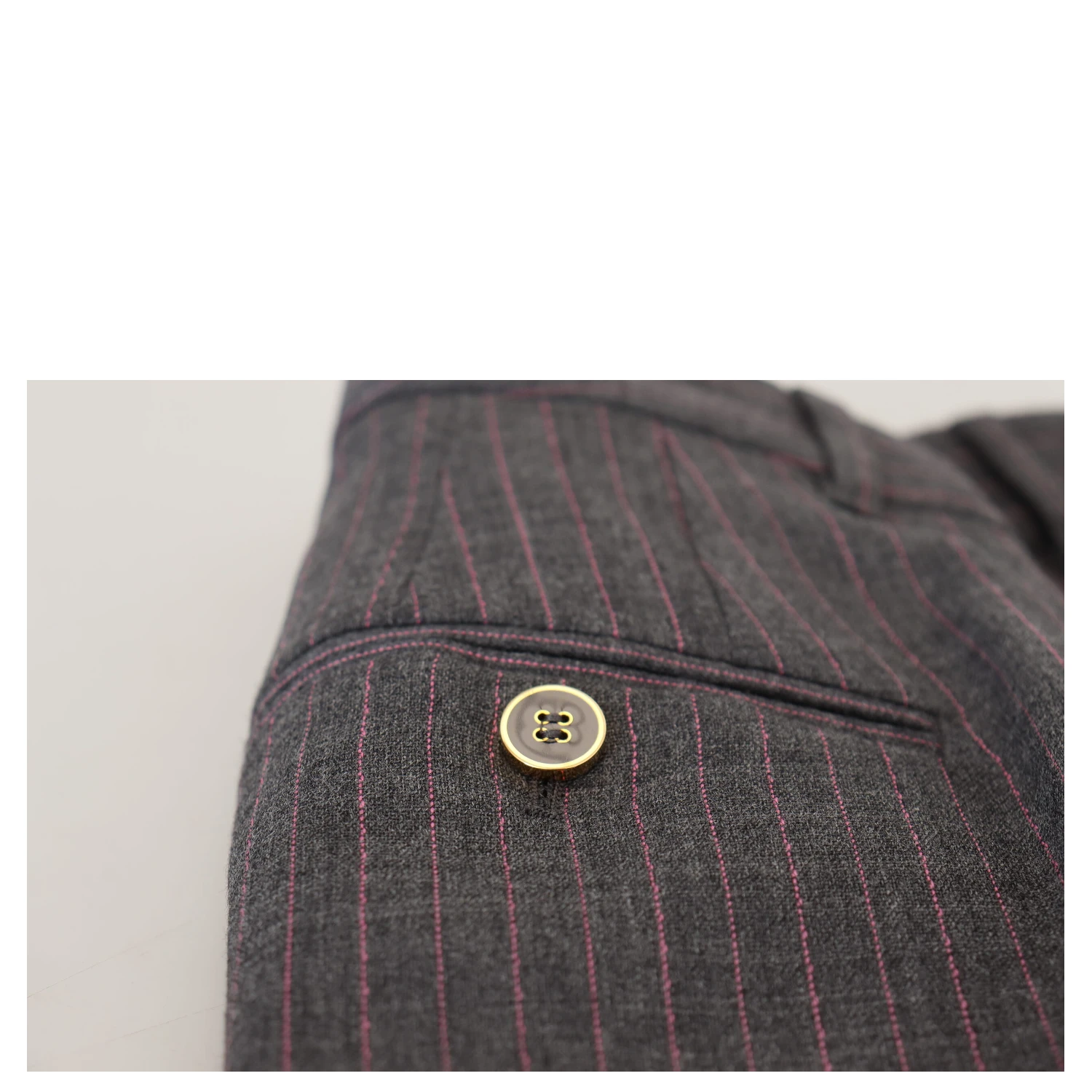 Gray Stripes Wool Tapered Women Pants