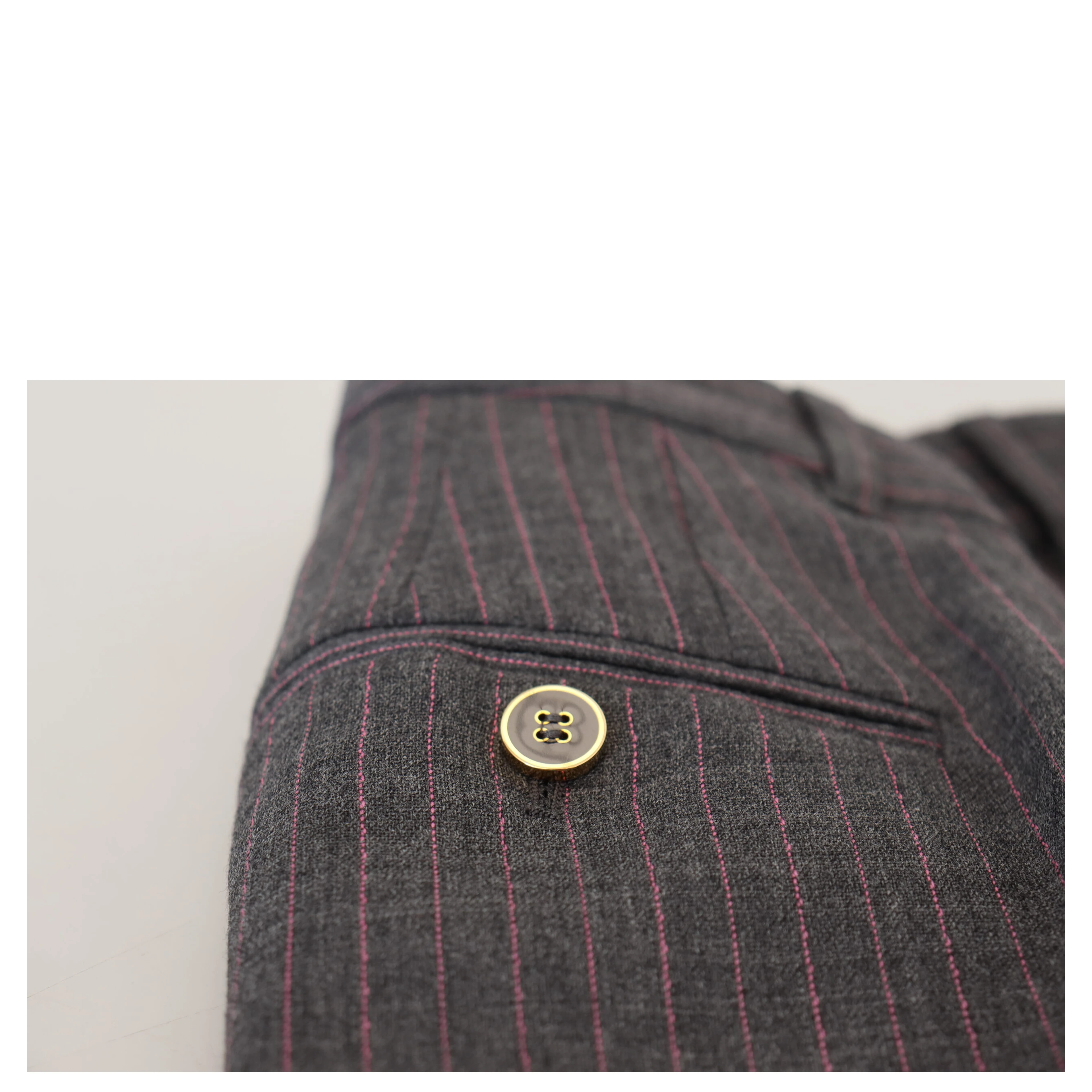 Gray Stripes Wool Tapered Women Pants