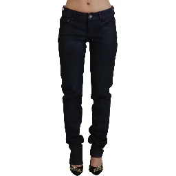Black Low Waist Slim Fit Women Casual Denim Jeans