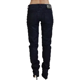 Black Low Waist Slim Fit Women Casual Denim Jeans