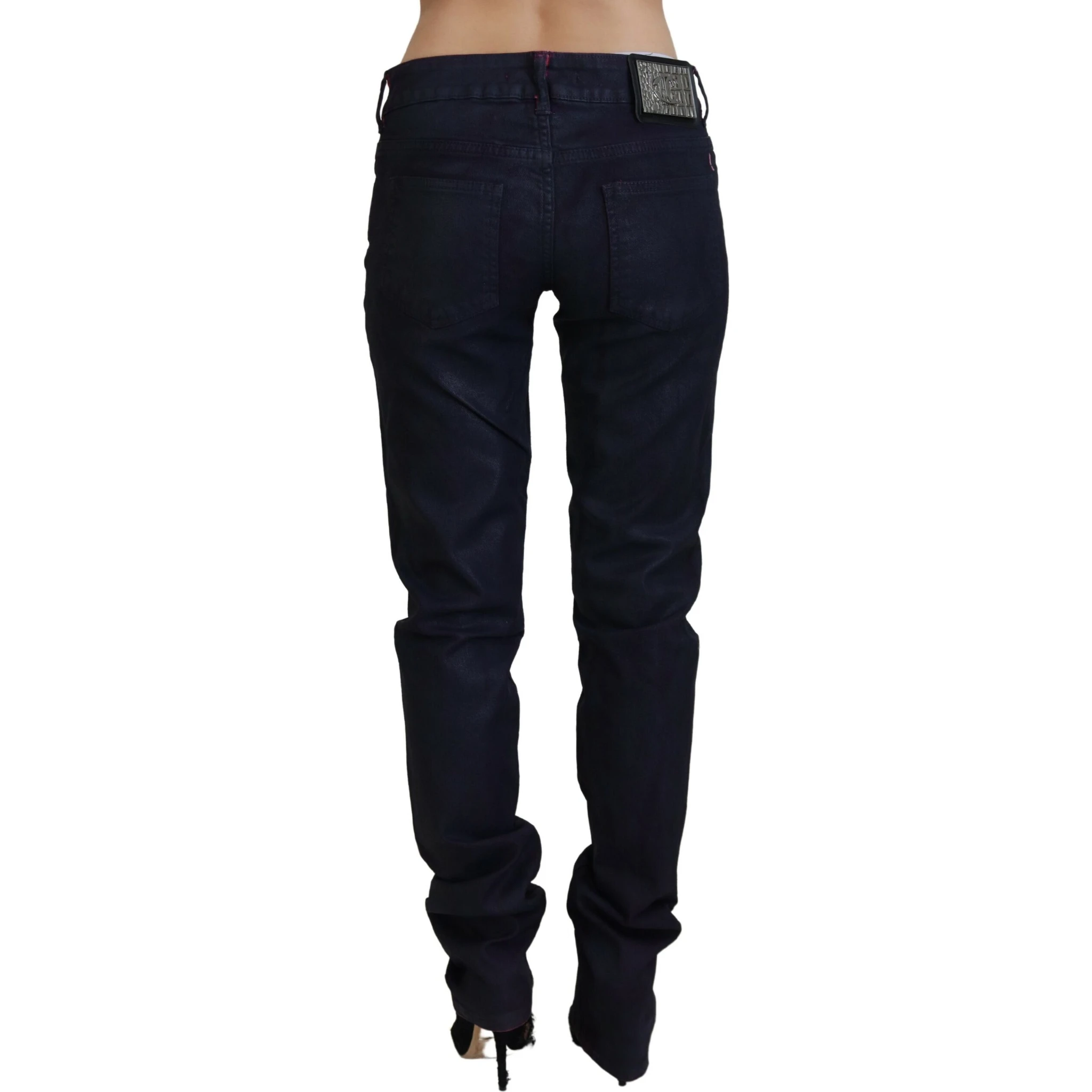 Black Low Waist Slim Fit Women Casual Denim Jeans