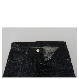 Black Cotton Low Waist Slim Fit Women Casual Denim Jeans