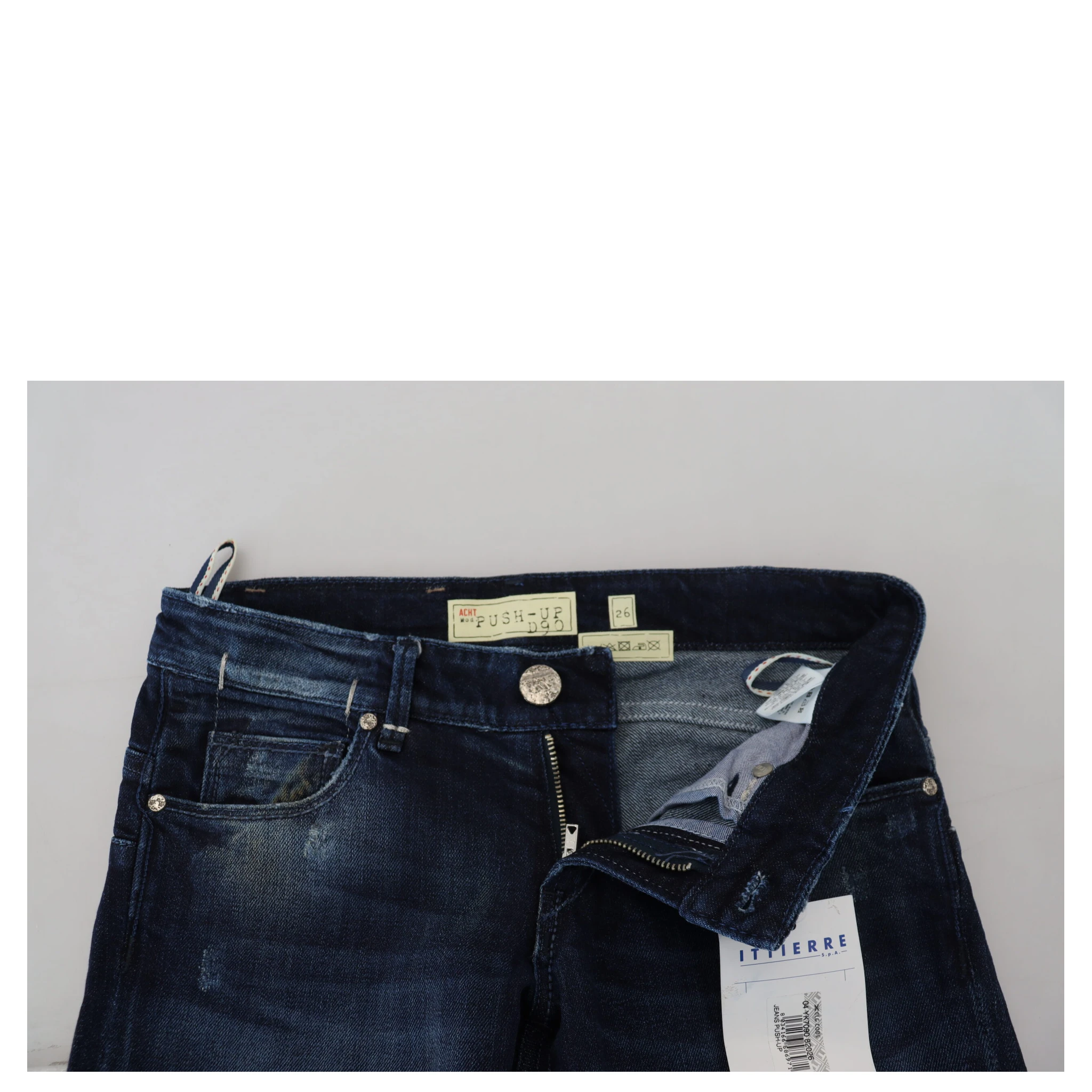 Blue Cotton Low Waist Slim Fit Women Casual Denim Jeans