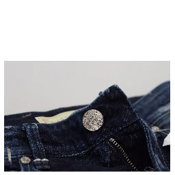 Blue Cotton Low Waist Slim Fit Women Casual Denim Jeans