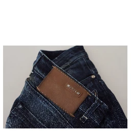 Blue Cotton Low Waist Slim Fit Women Casual Denim Jeans