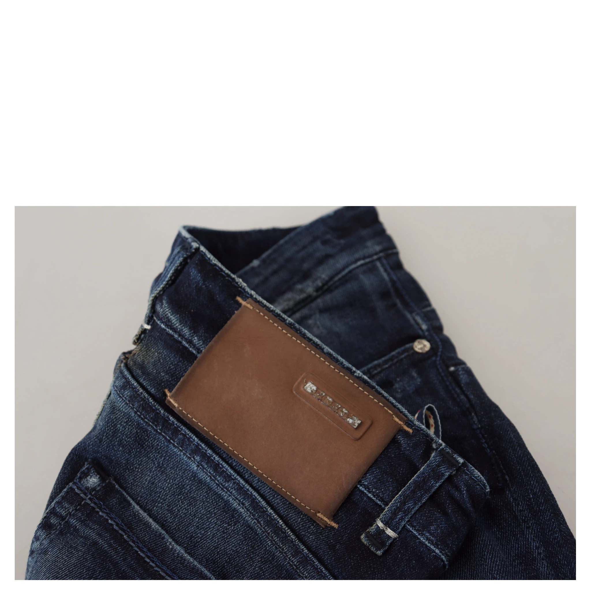 Blue Cotton Low Waist Slim Fit Women Casual Denim Jeans