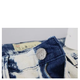 White Blue Cotton Skinny Women Tattered Denim Jeans