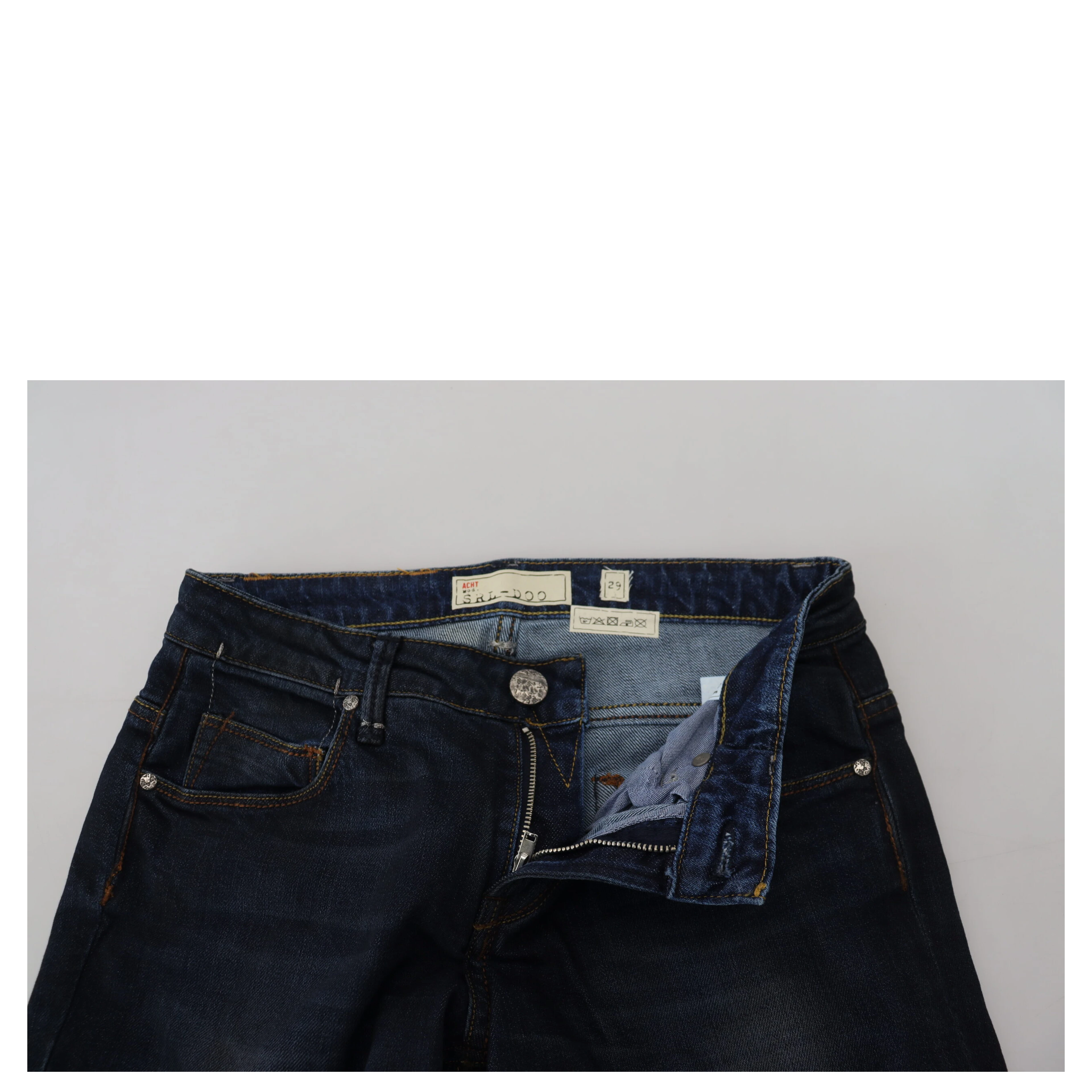 Blue Cotton Skinny Low Waist Women Casual Denim Jeans