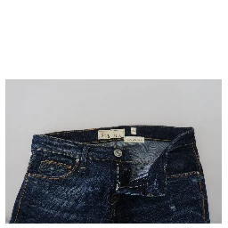 Blue Washed Cotton Low Waist Women Casual  Jeans
