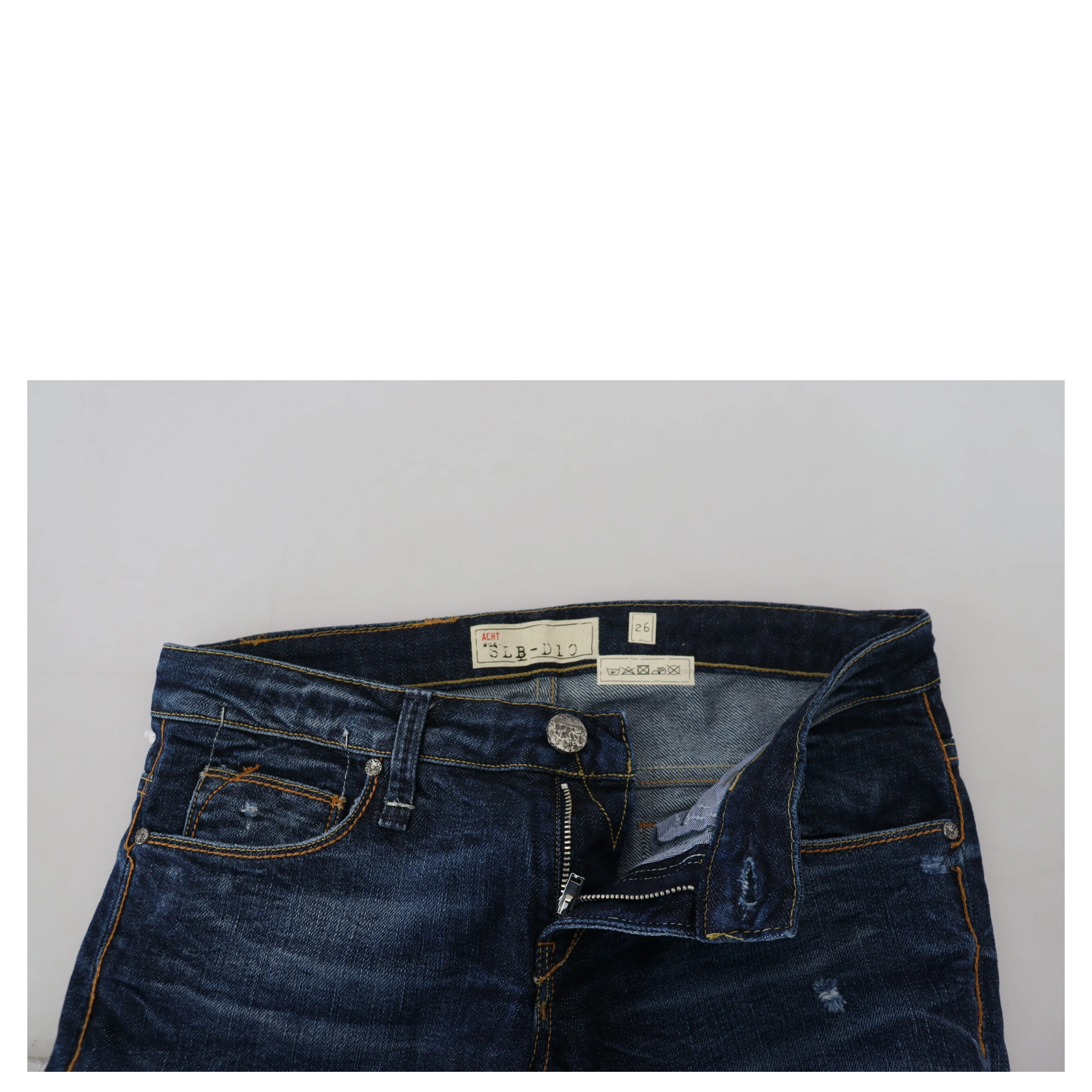 Blue Washed Cotton Low Waist Women Casual  Jeans