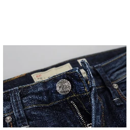 Blue Washed Cotton Low Waist Women Casual  Jeans