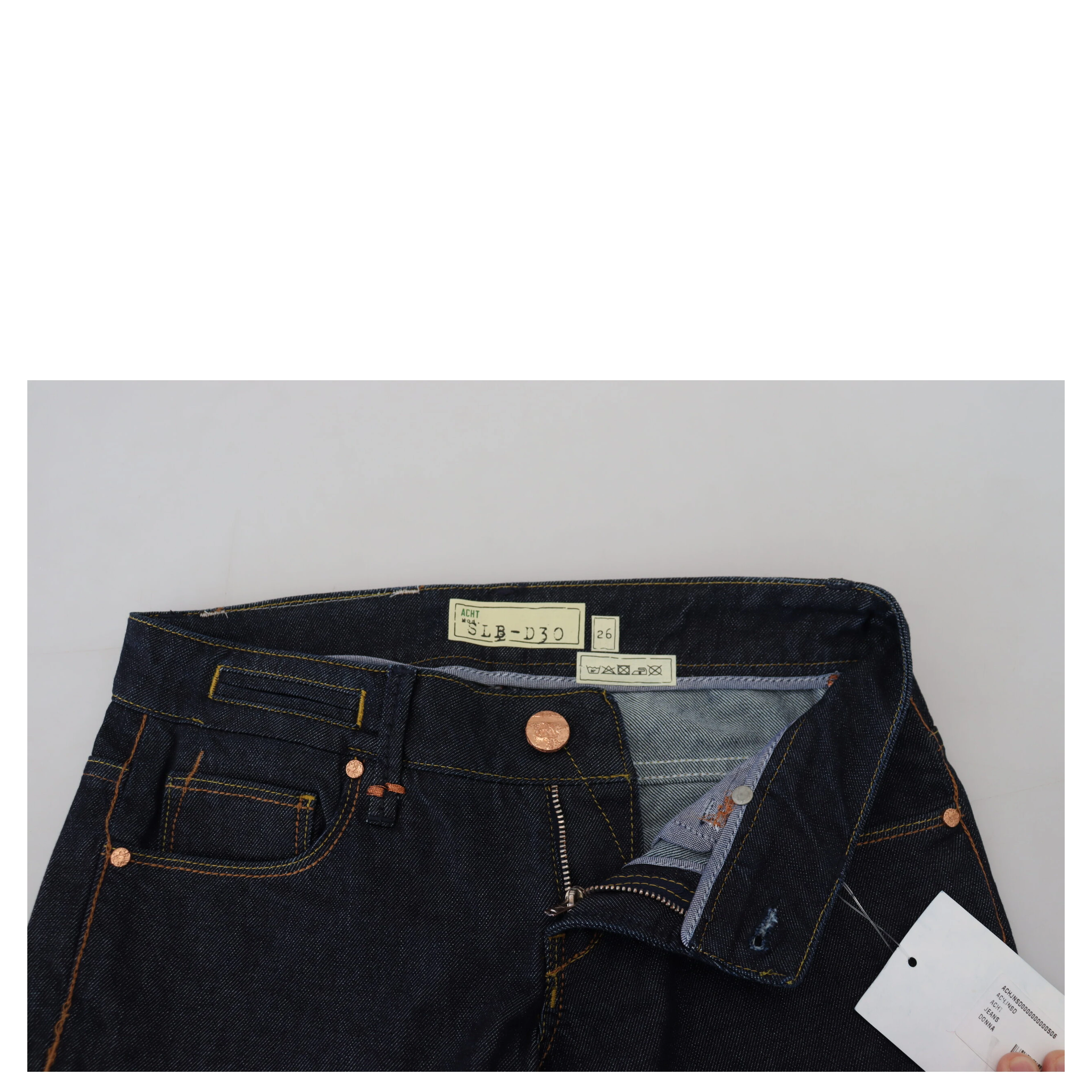 Blue Cotton Low Waist Slim Fit Women Casual Jeans