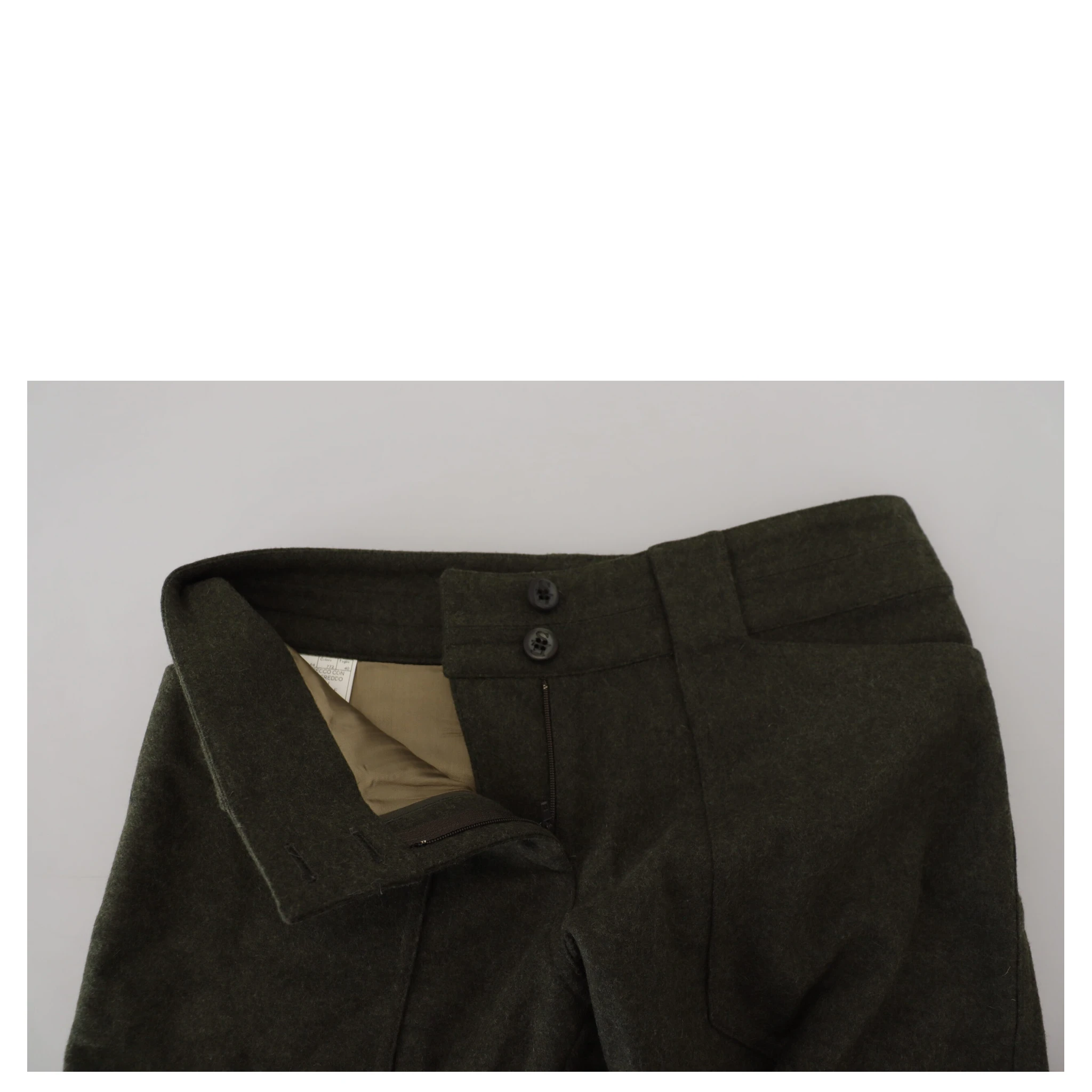 Green Lace Up Leg Women Tapered Pants