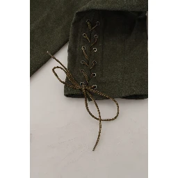 Green Lace Up Leg Women Tapered Pants