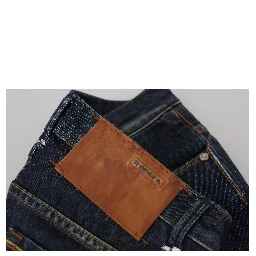 Blue Cotton Slim Fit Women Casual Denim Jeans