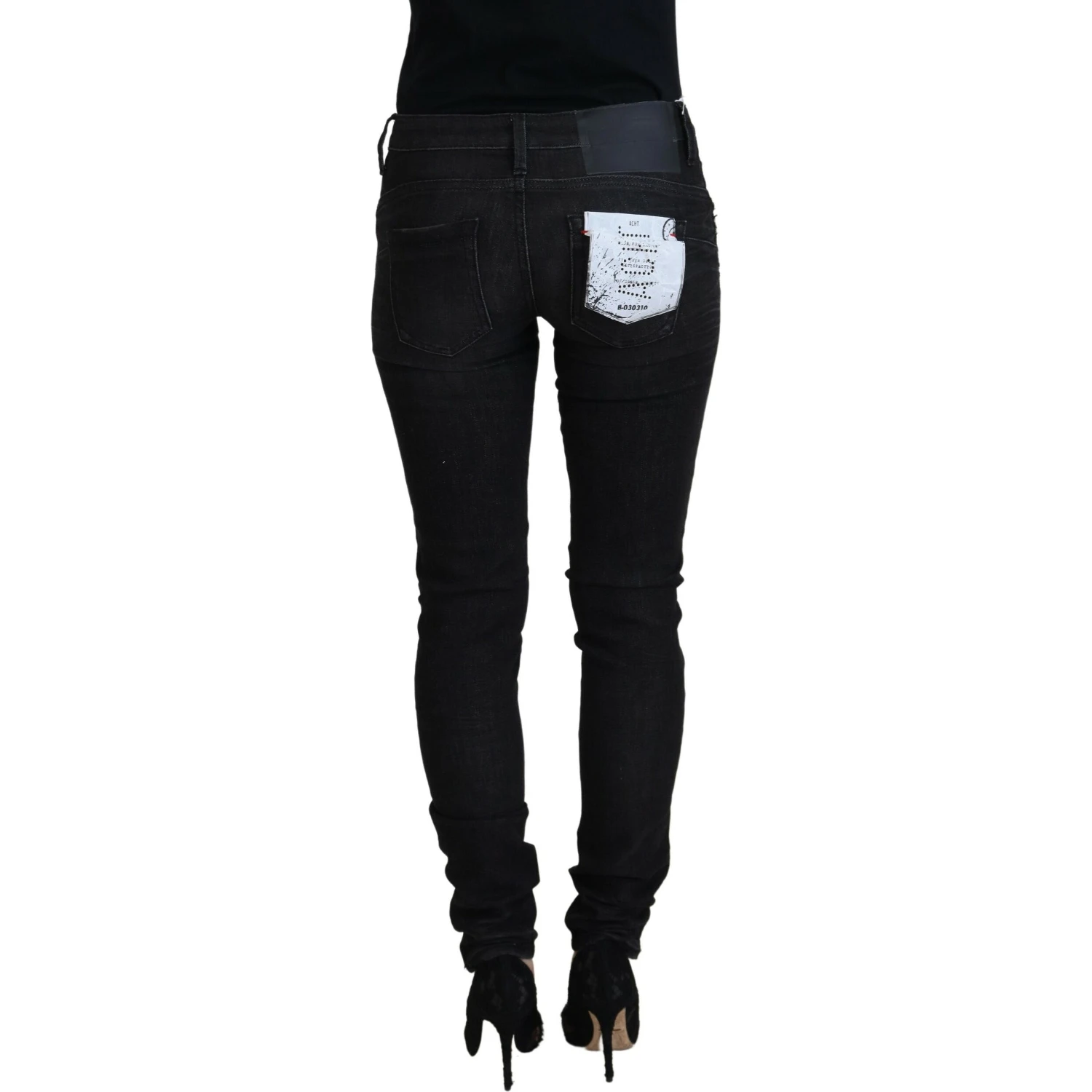 Black Cotton Slim Fit Women Casual Denim Jeans