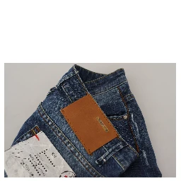 Blue Washed Cotton Slim Fit Women Denim Jeans