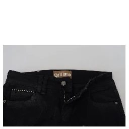 Black Cotton Mid Waist Skinny Slim Fit Denim Jeans