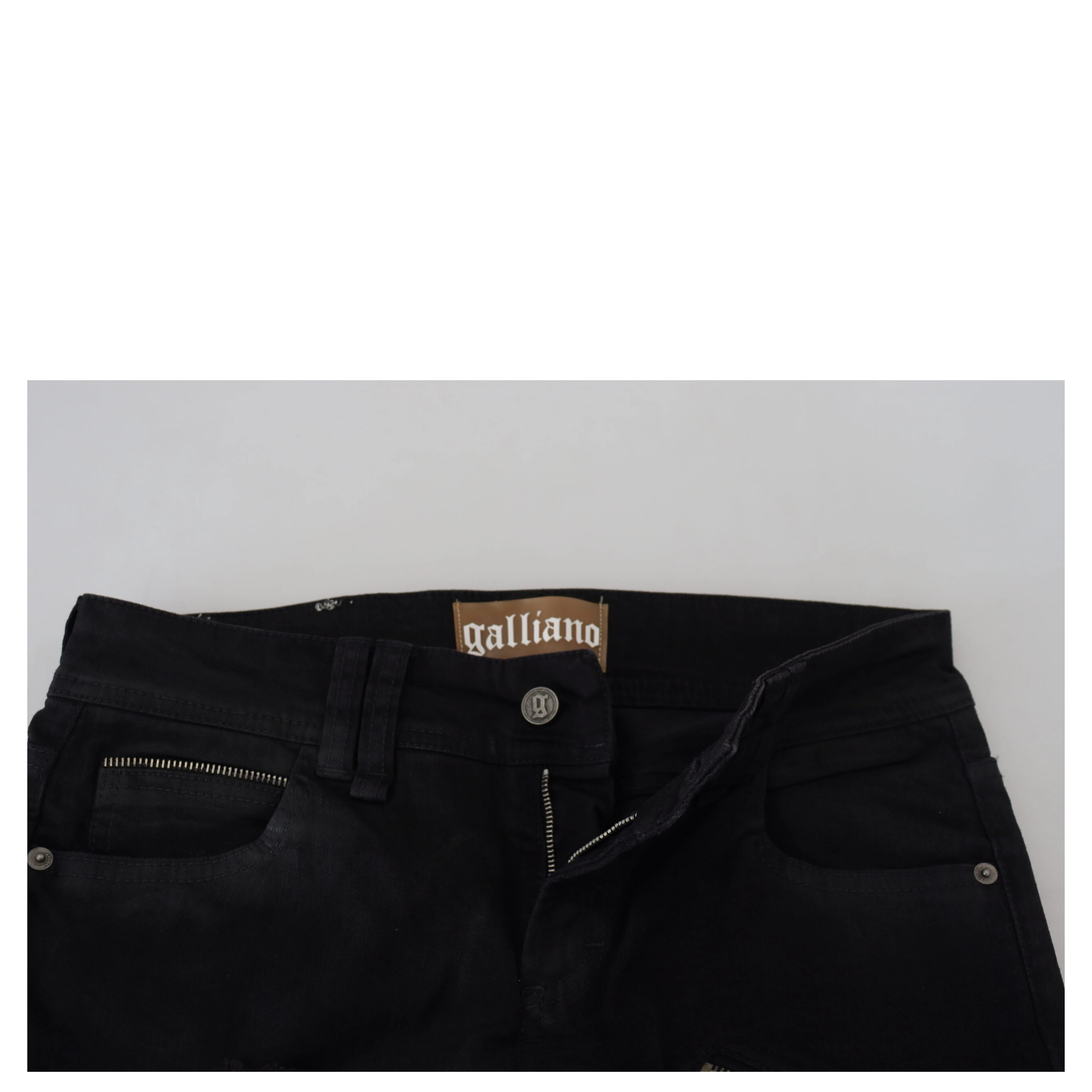 Black Cotton Mid Waist Skinny Slim Fit Denim Jeans