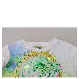 White Graphic Print Long Sleeves Sweater