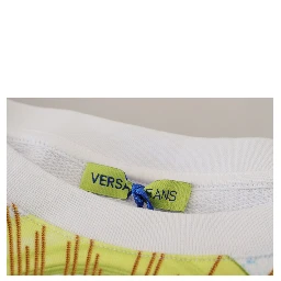 White Graphic Print Long Sleeves Sweater