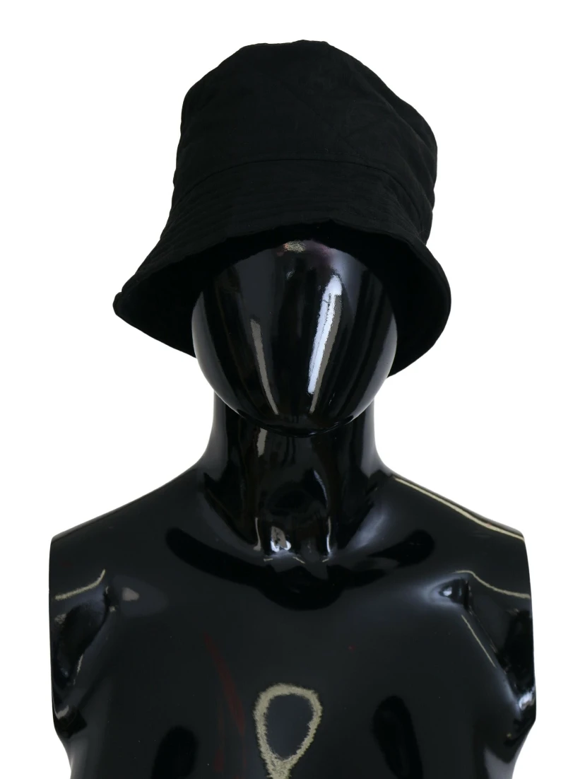 Black Nylon Women Bucket Cap Hat