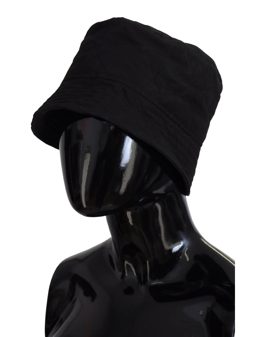 Black Nylon Women Bucket Cap Hat