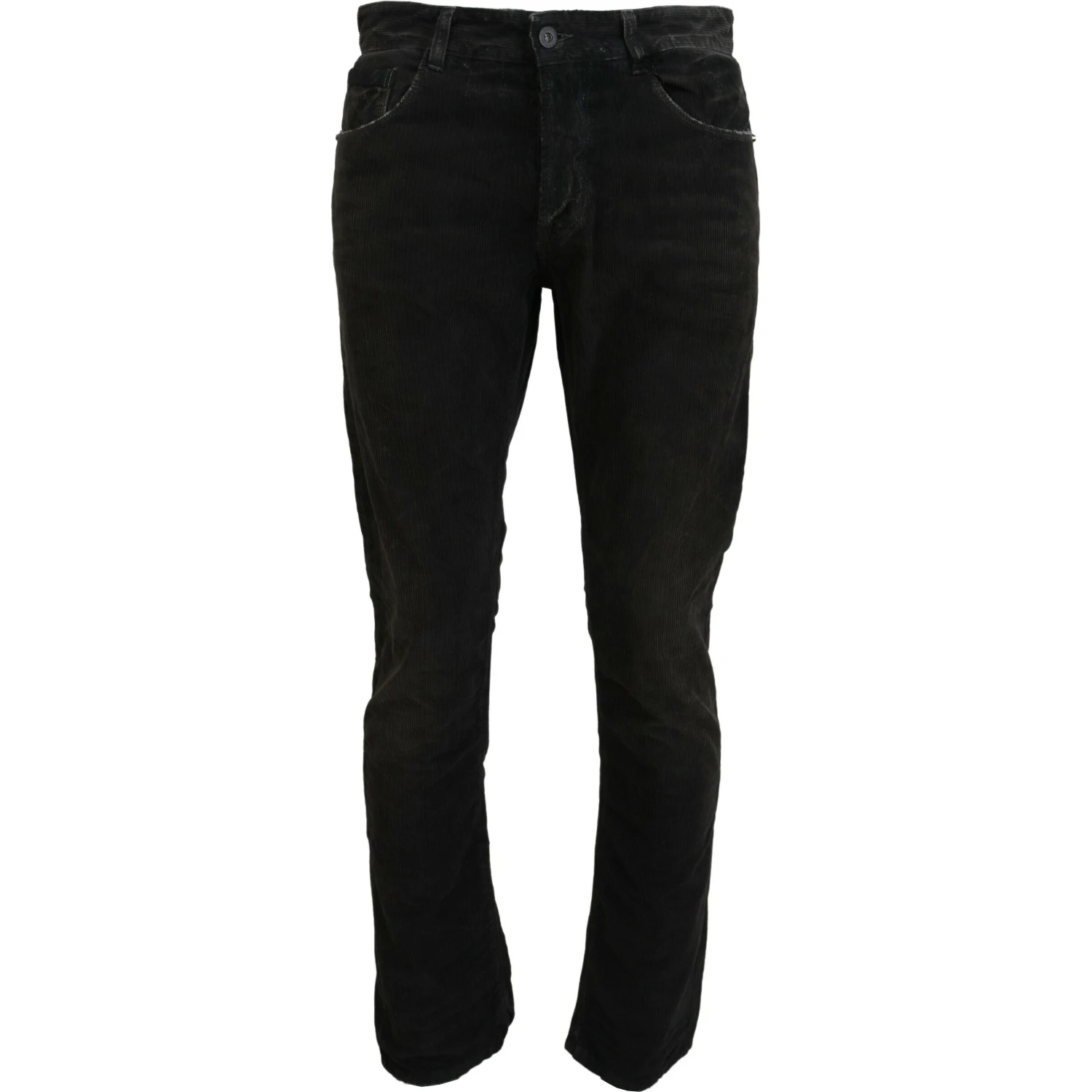 Gray Cotton Corduroy Men Casual Jeans