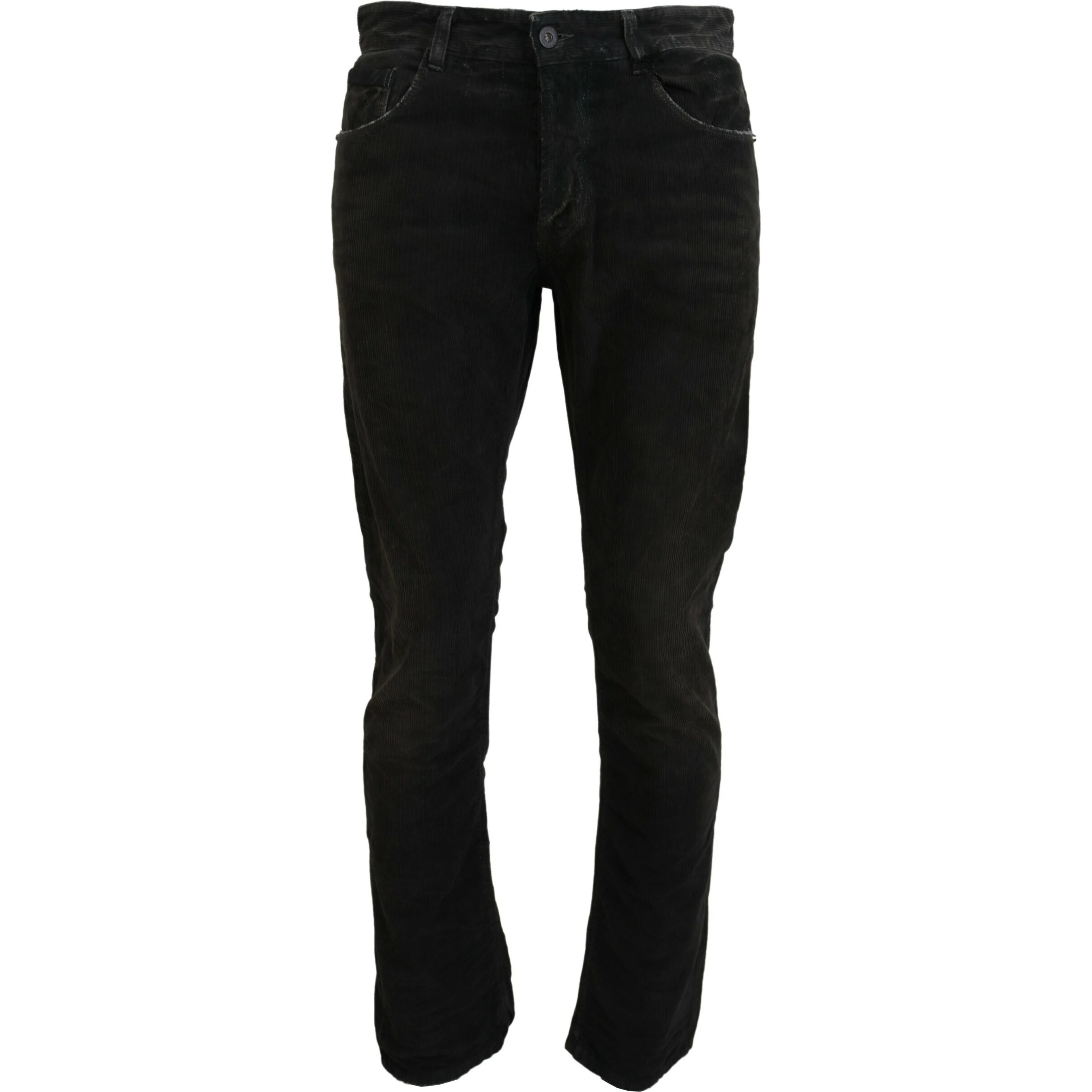 Gray Cotton Corduroy Men Casual Jeans