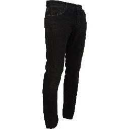 Gray Cotton Corduroy Men Casual Jeans