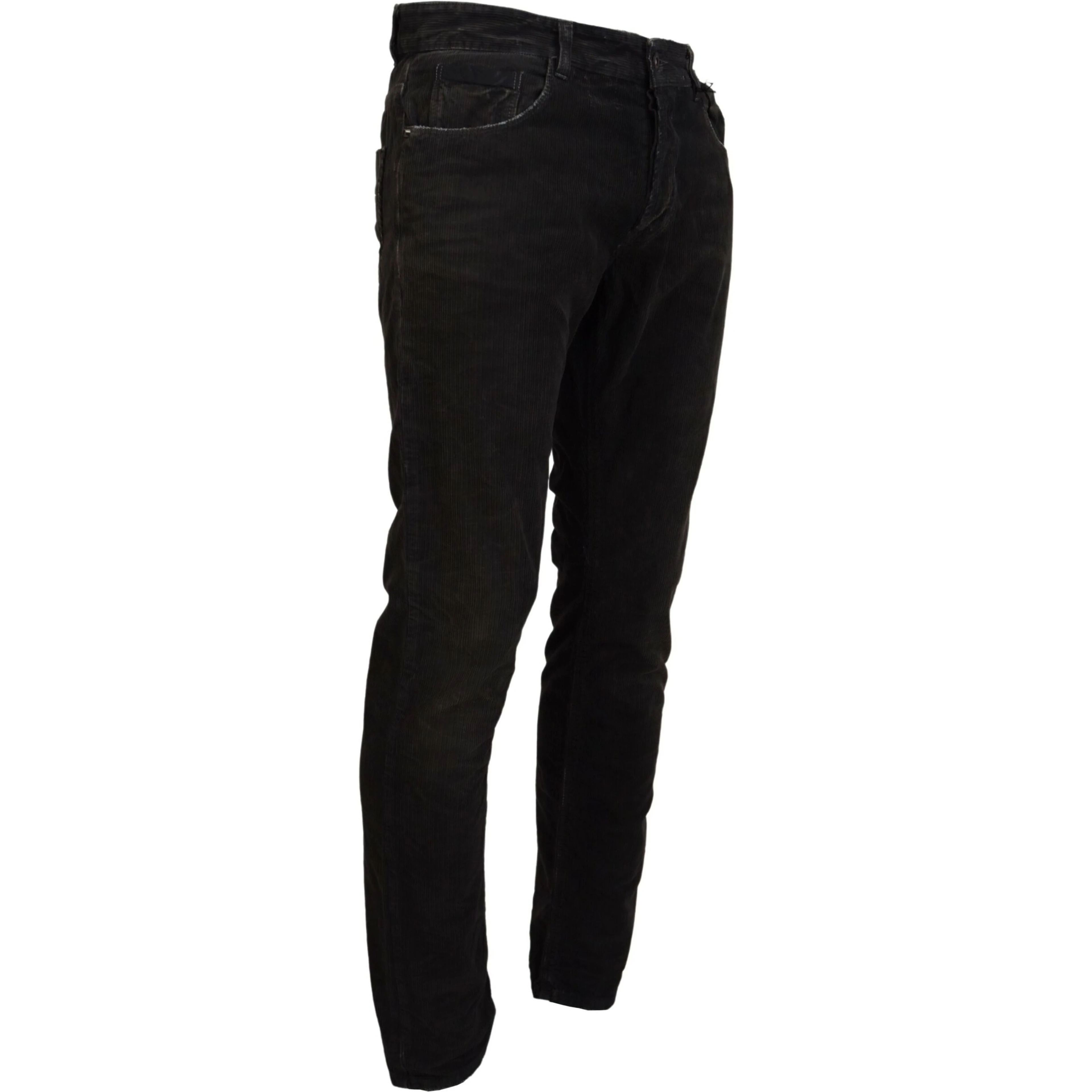Gray Cotton Corduroy Men Casual Jeans