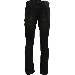 Gray Cotton Corduroy Men Casual Jeans