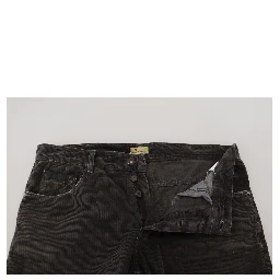 Gray Cotton Corduroy Men Casual Jeans