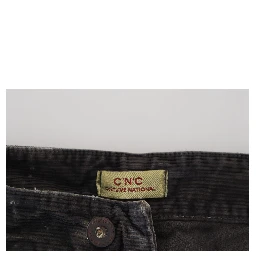 Gray Cotton Corduroy Men Casual Jeans