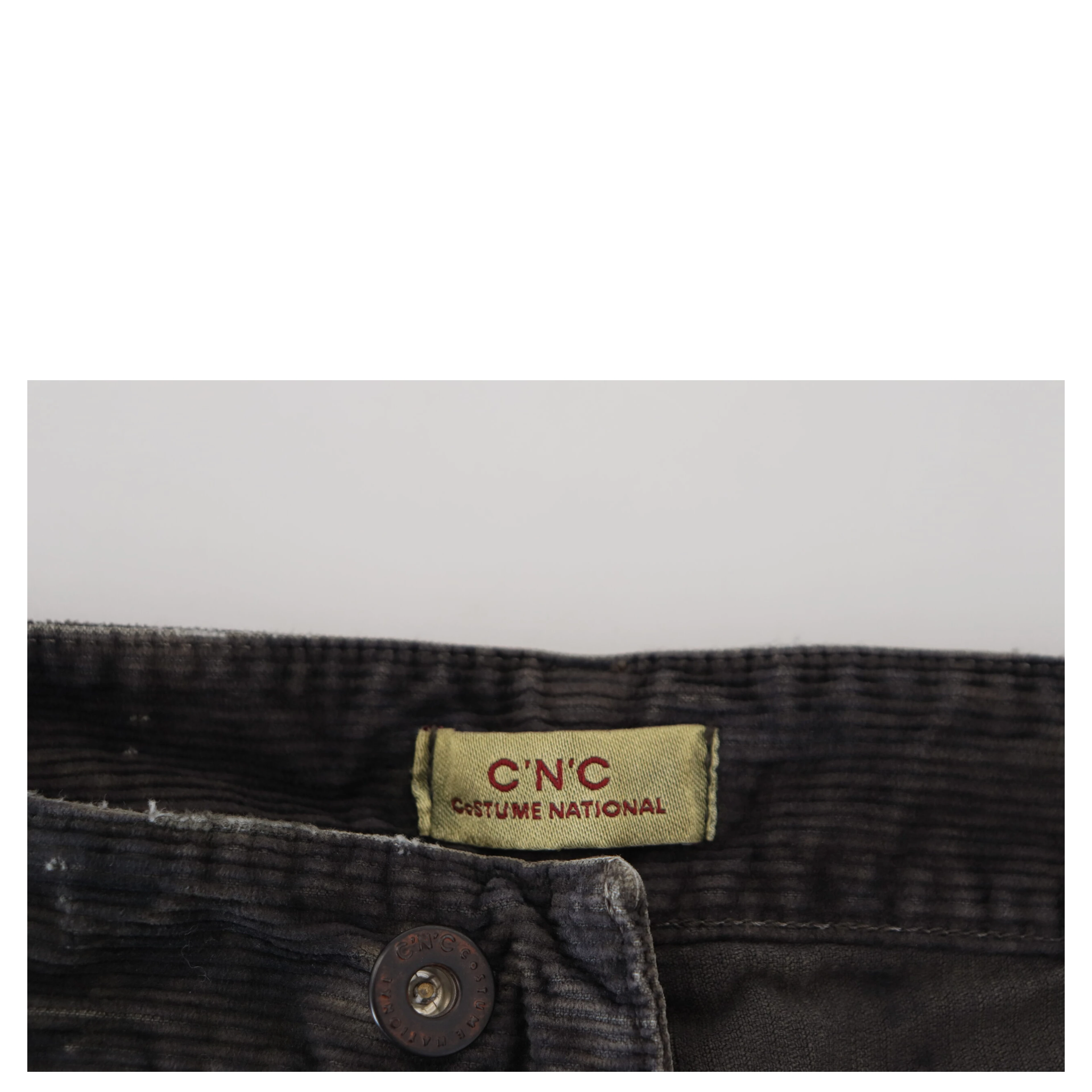Gray Cotton Corduroy Men Casual Jeans