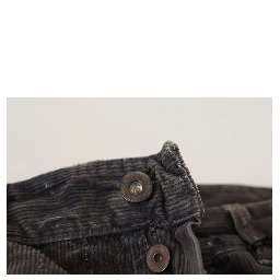 Gray Cotton Corduroy Men Casual Jeans