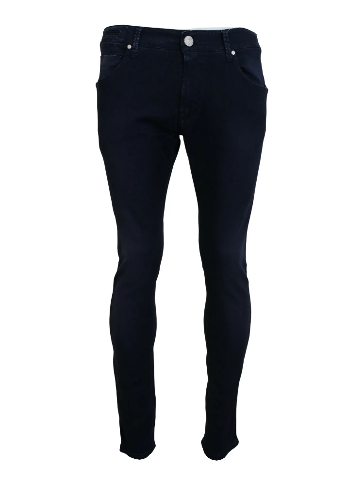 Blue Cotton Tapered Slim Fit Men Casual Denim Jeans