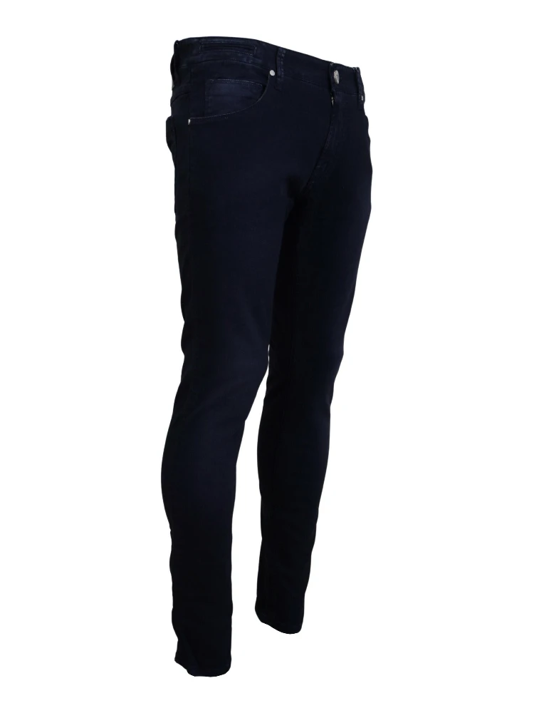 Blue Cotton Tapered Slim Fit Men Casual Denim Jeans alternative