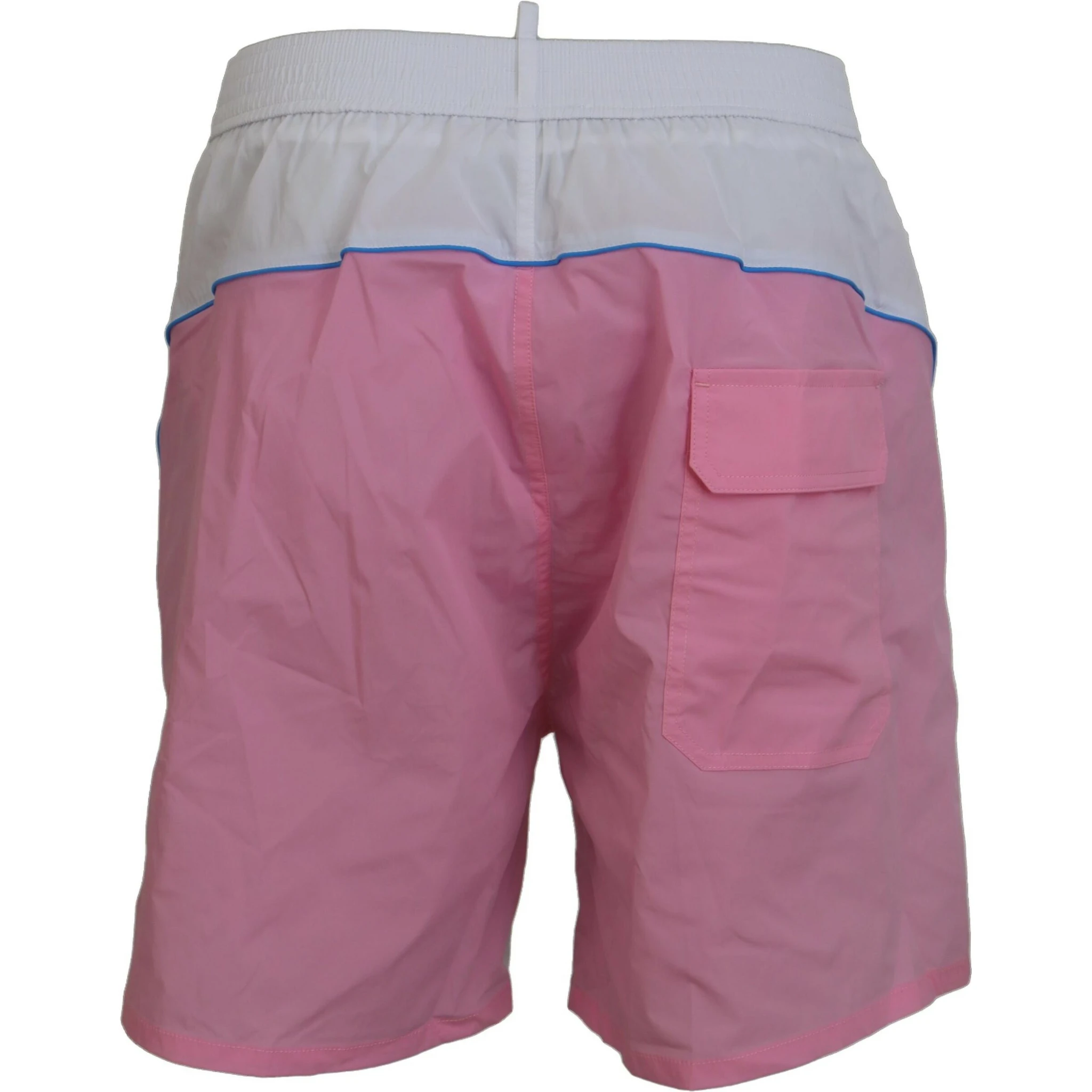 White Pink Logo Print Men Beachwear Shorts Swimwear