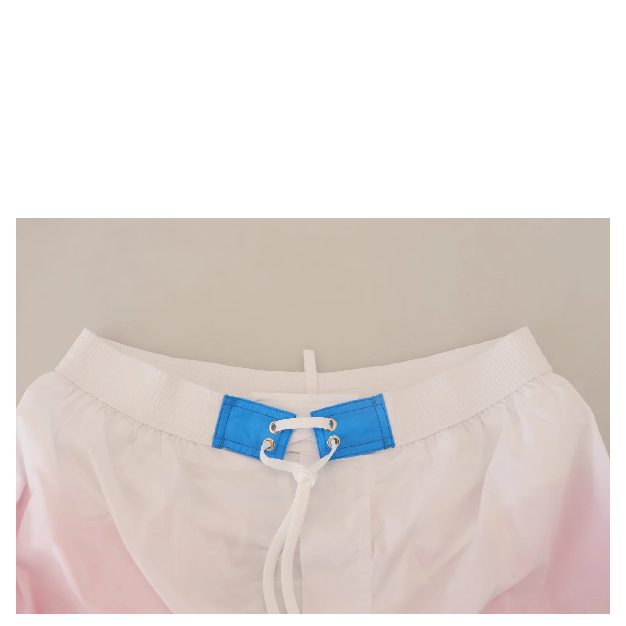 White Pink Logo Print Men Beachwear Shorts Swimwear