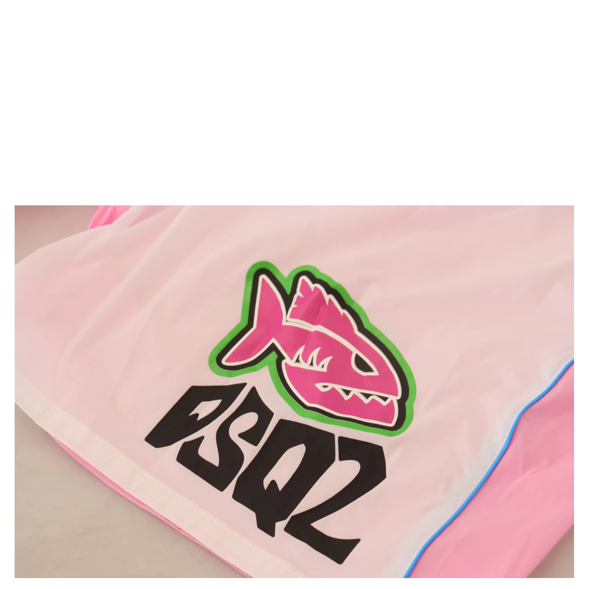 White Pink Logo Print Men Beachwear Shorts Swimwear