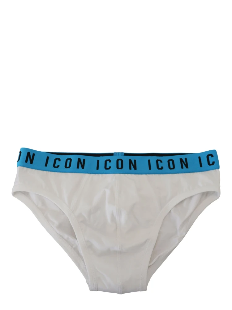 White Icon Logo Cotton Stretch Men Brief Underwear