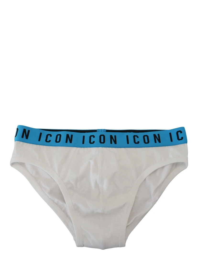 White Icon Logo Cotton Stretch Men Brief Underwear